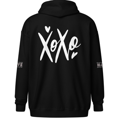 Broken Heart XO Exclusive Fleece Zipper Hoodie - Ash and Chrome Clothing Co.