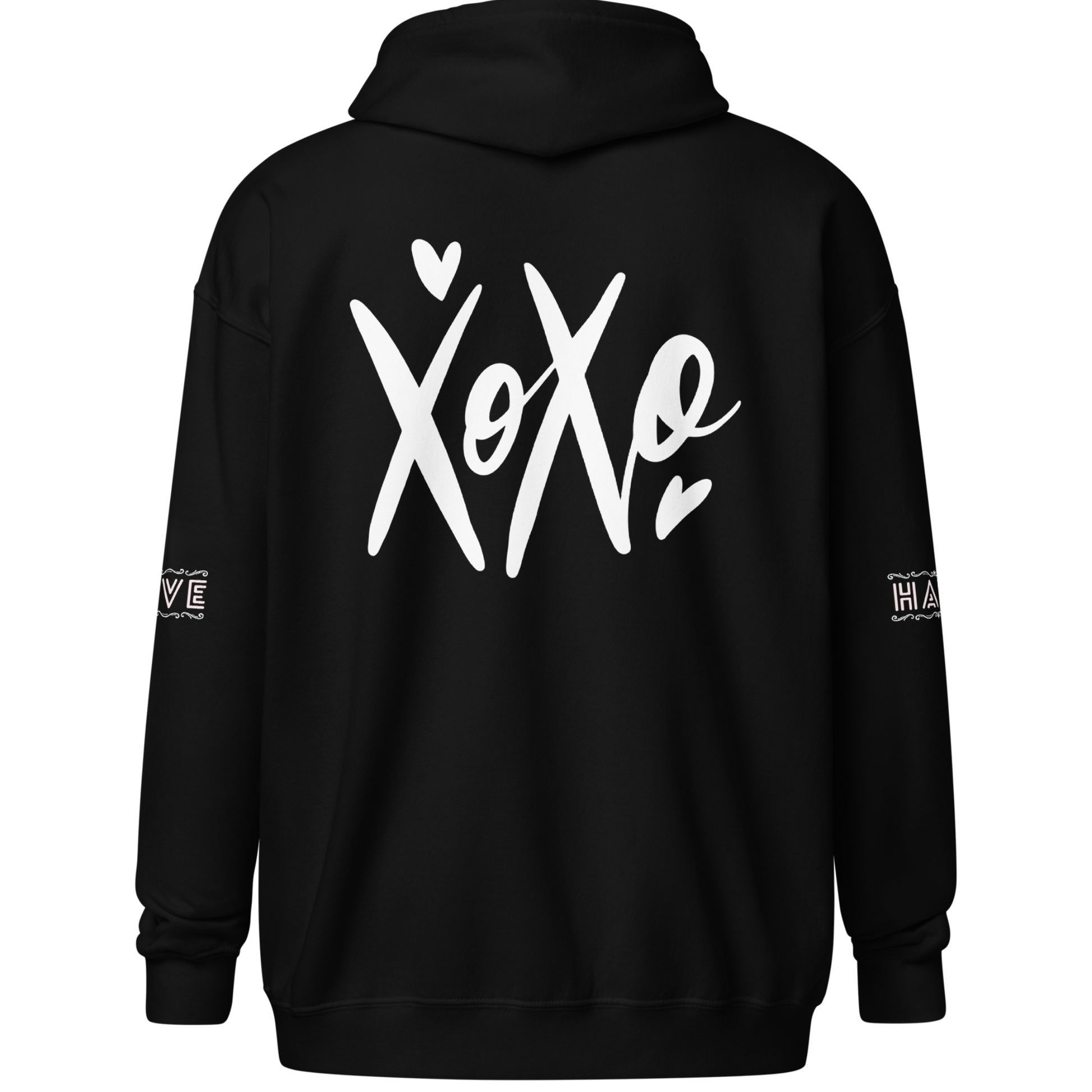 Broken Heart XO Premium Fleece Zipper Hoodie - Ash and Chrome Clothing Co.