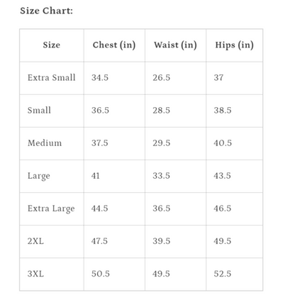 size chart