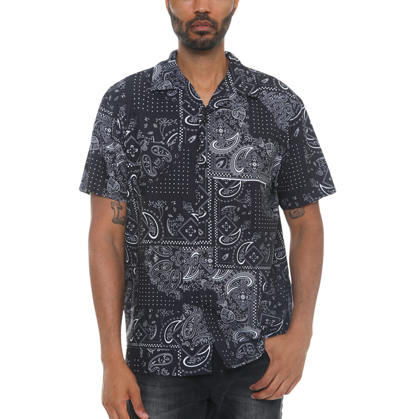 Men's Two-Tone Paisley Print Button Down