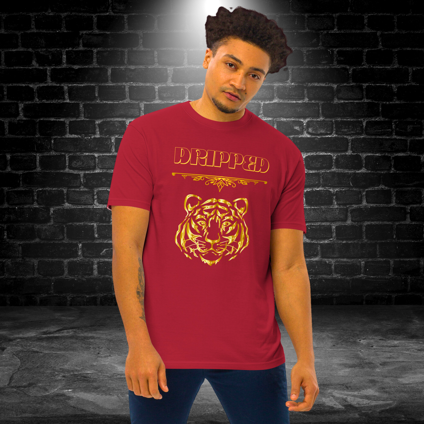 Men's Lion Drip Exclusive Crew Neck Tee - Ash and Chrome Clothing Co.